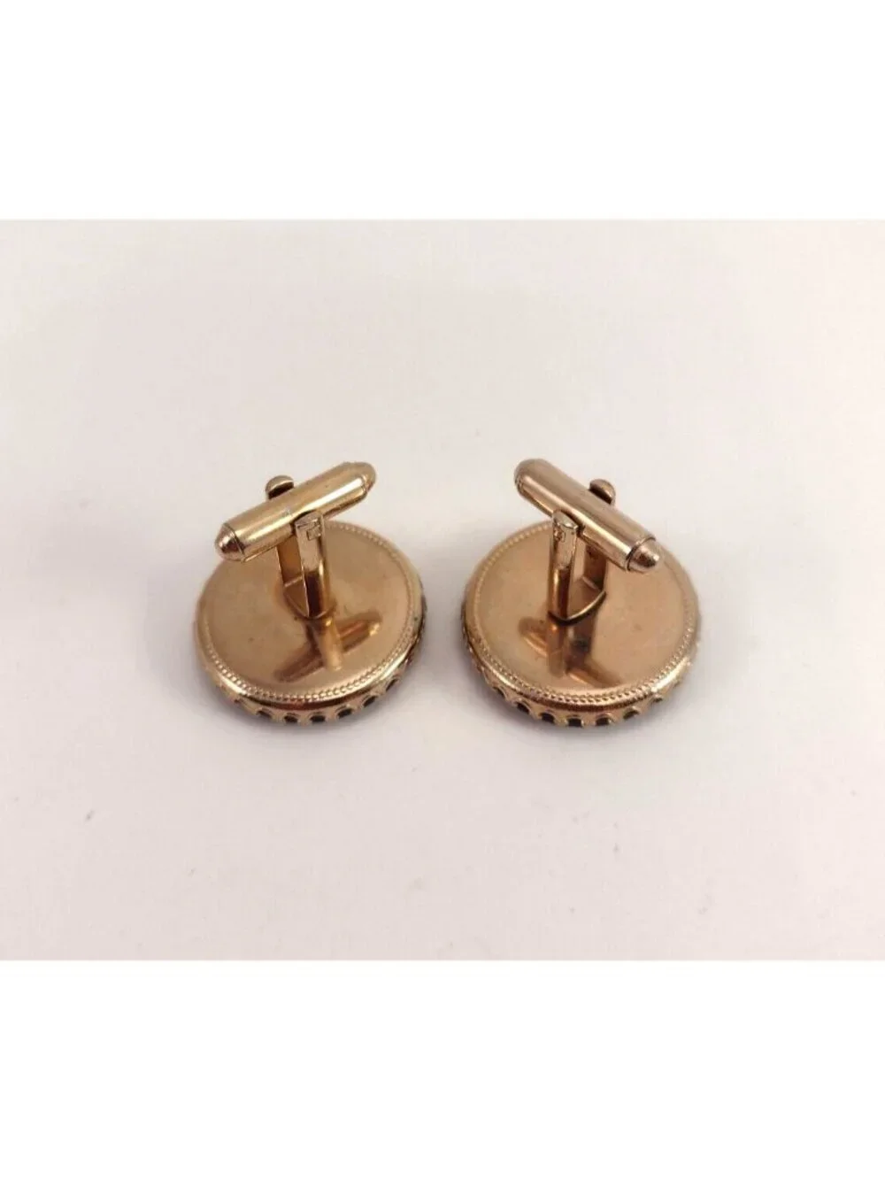 Vintage Chariot Cuff Links Black Winged Roman Mens Cufflinks Mid Century Plastic